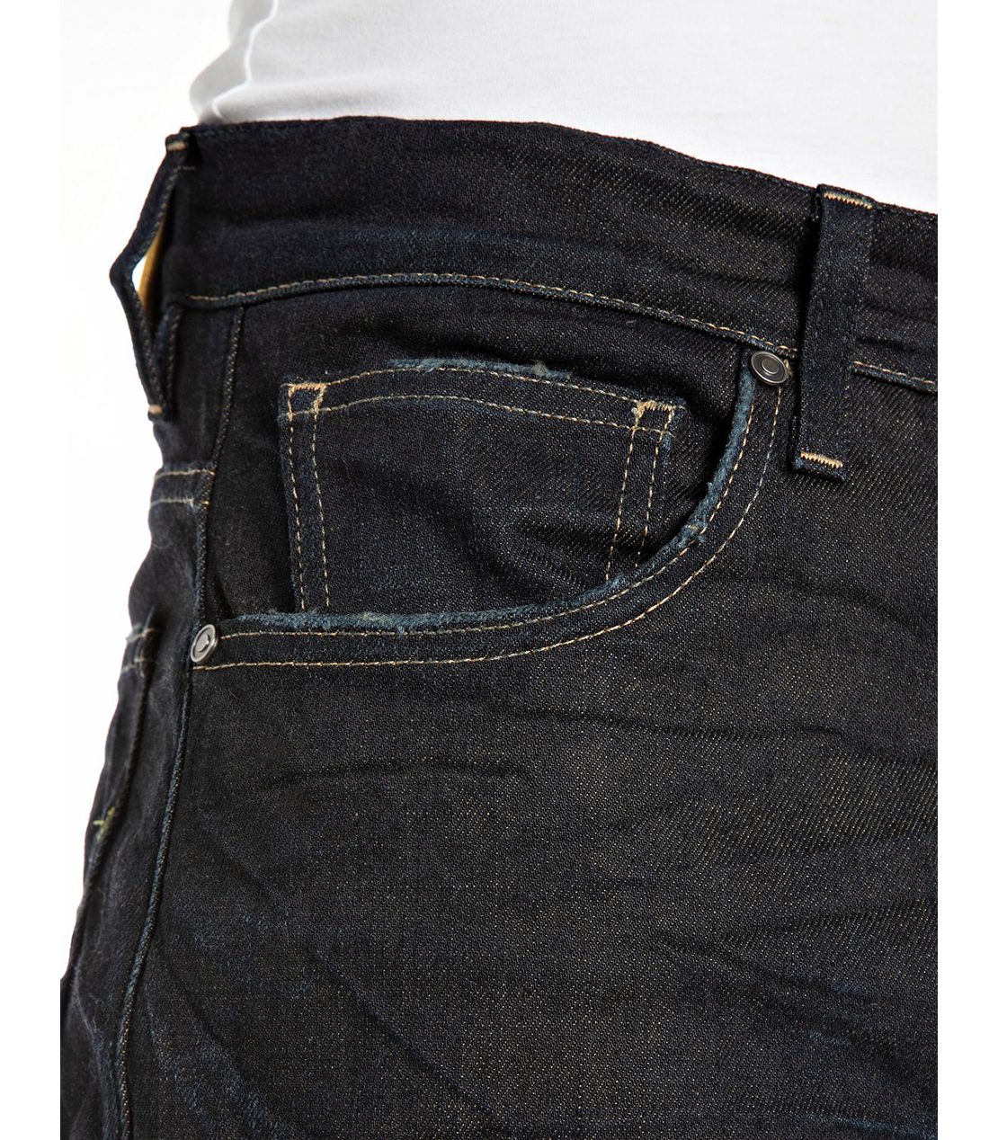 リラックスフィットKIRANブルーブラウンストレッチデニム 詳細画像 ダークブルー 7